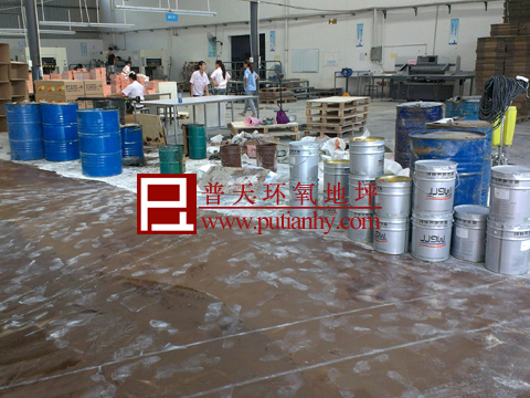 印刷厂环氧砂浆地坪施工中